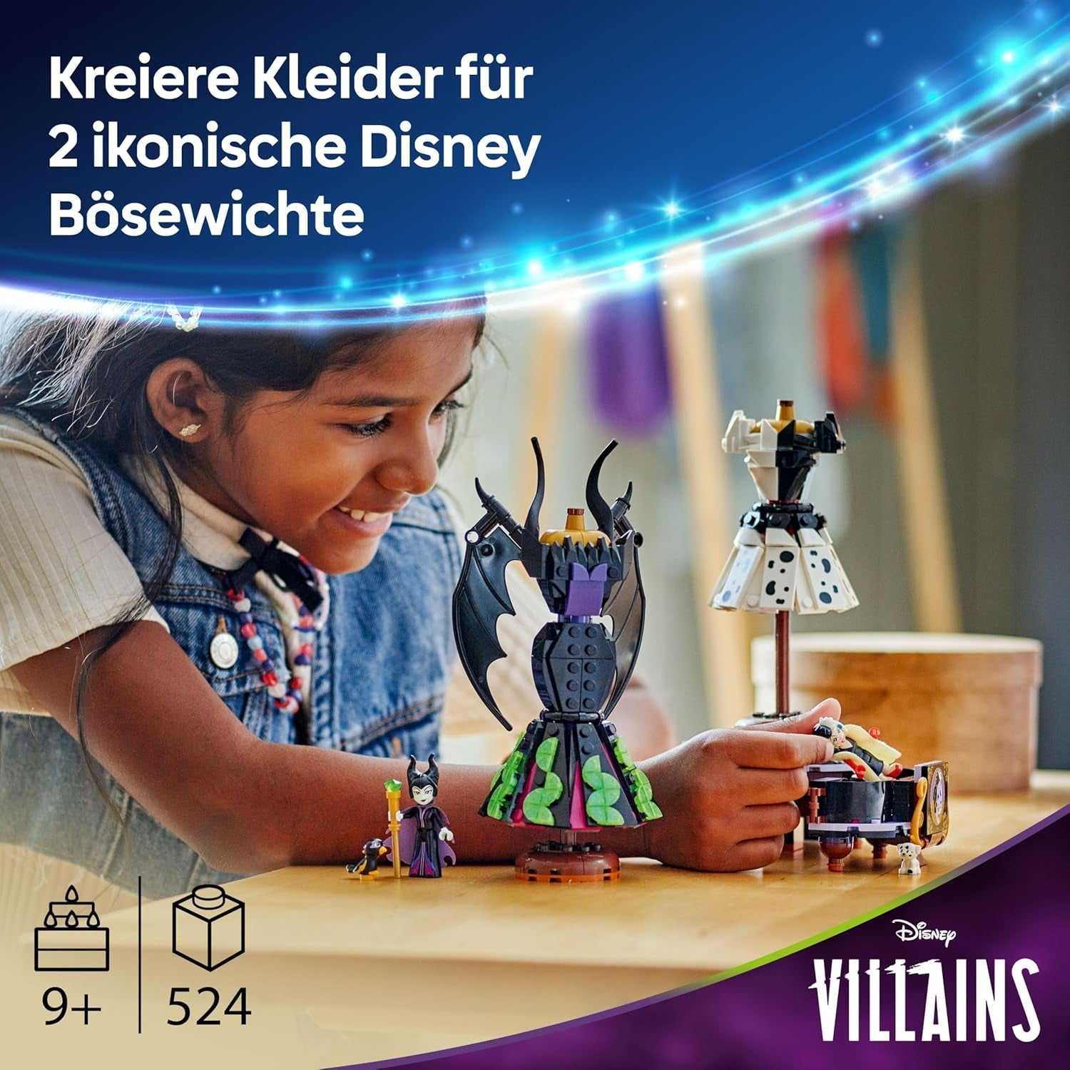 LEGO Ç€ Villanas De Disney Los Vestidos De Maléfica Y Cruella De Vil - Juguete para niños y niñas a partir de 9 años - Incl. 2 minimuñecas y 2 figuras de animales: regalo de cumpleaños para fans 43262 Juegos de construcción Besuche den LEGO-Store