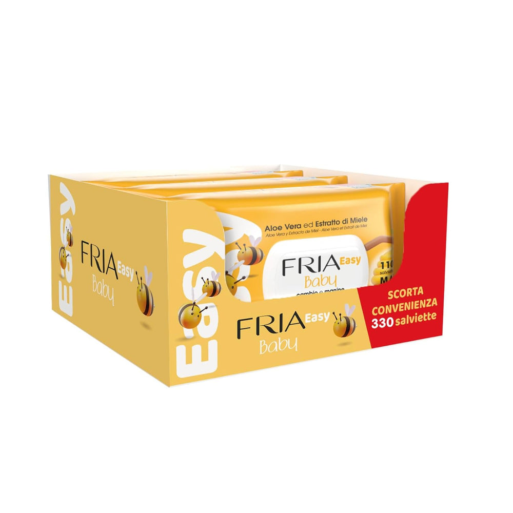 Toallitas húmedas Easy Baby con humectante para la piel de aloe vera y extracto de miel, probadas dermatológicamente, paquete de 330 toallitas