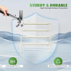 Sistema hidropónico, kit de cultivo hidropónico en torre, soporte para macetero de 4 niveles con 36 agujeros para plantar, sistemas de cultivo de plantas sin suelo para jardín, oficina y otros espacios interiores y exteriores