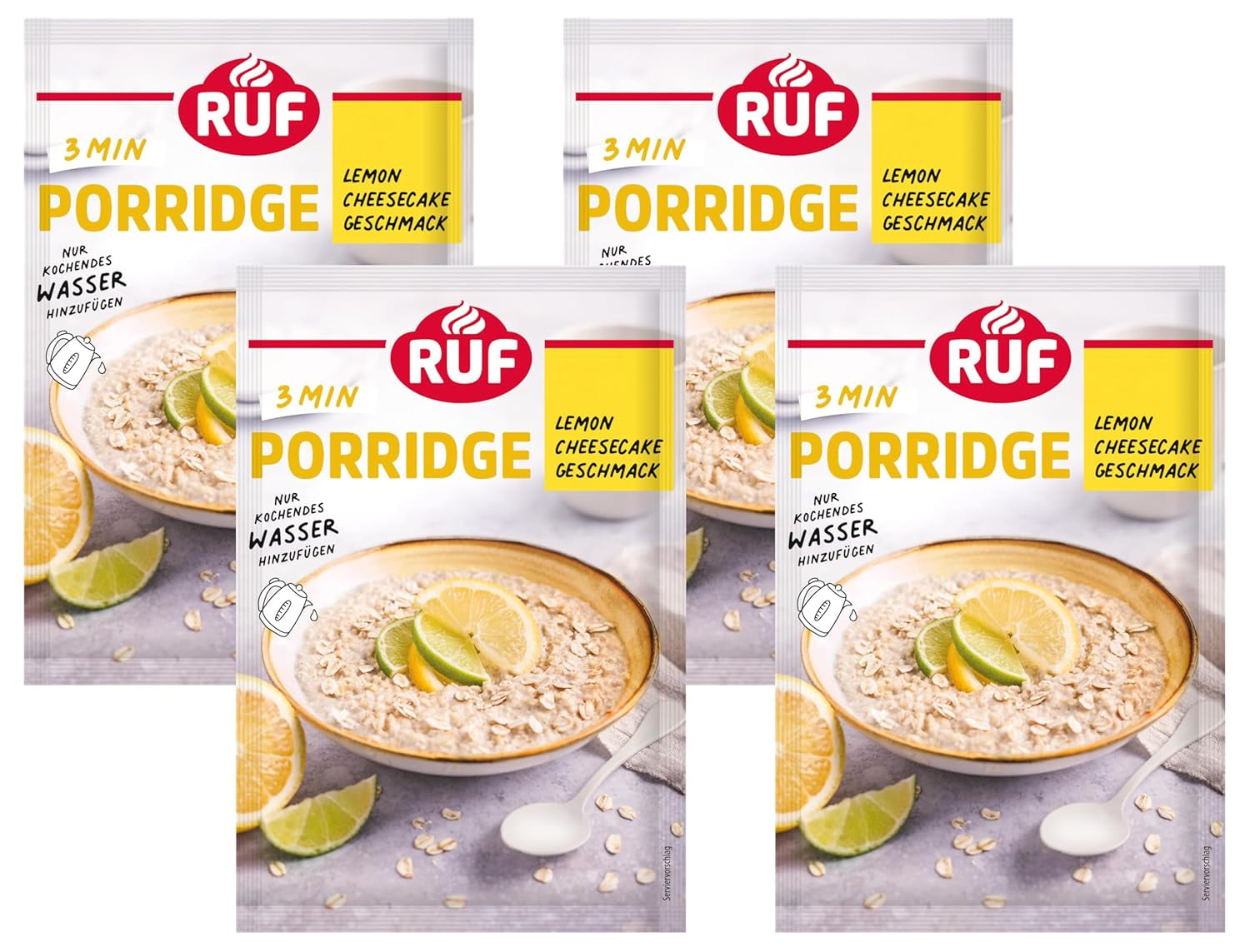 Avena instantánea RUF con fresas y vainilla, una comida de verano con avena lista en 3 minutos, 1 sobre x 65g