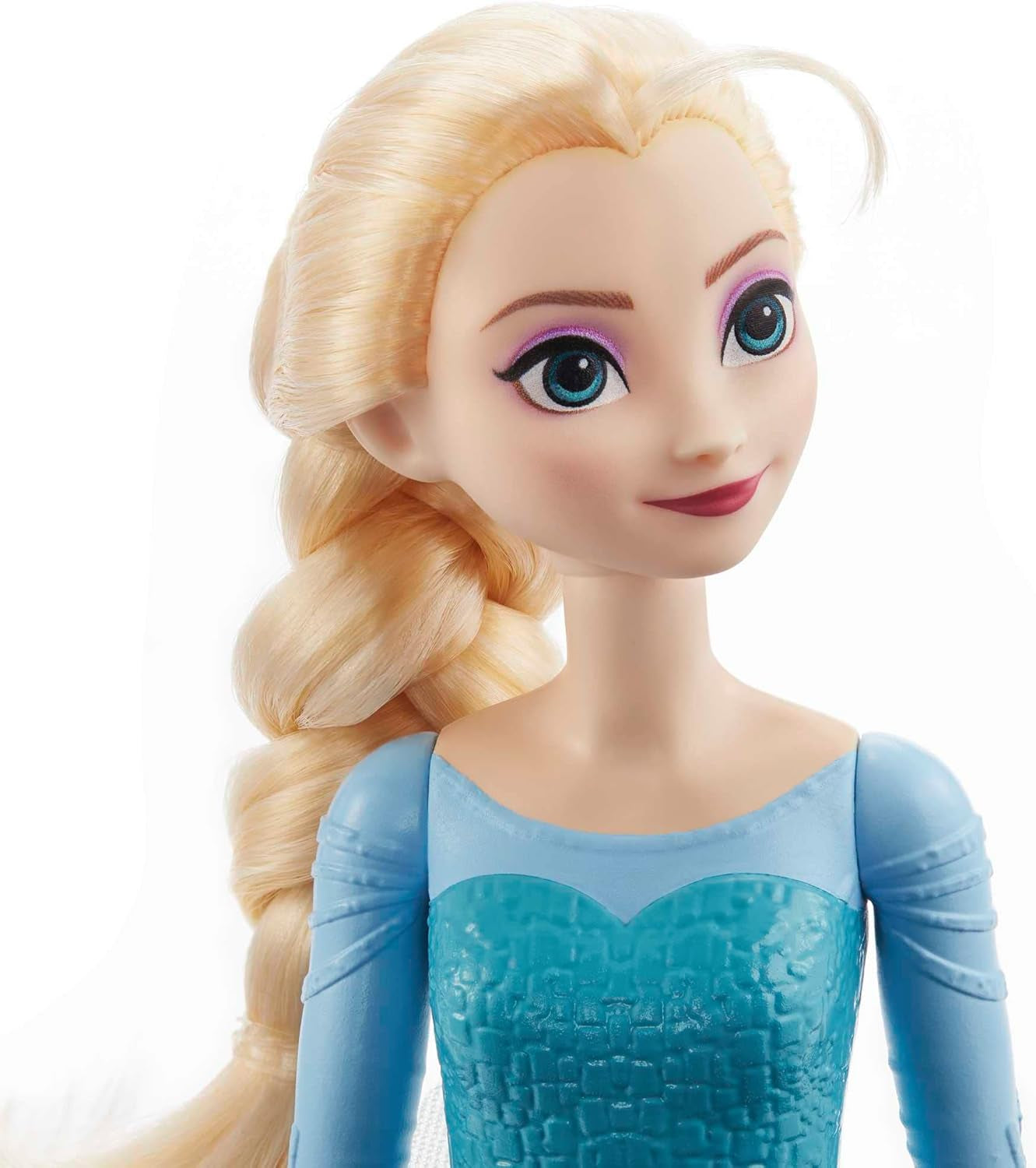 Păpușa Elsa Mattel Disney Frozen, păpușă Frozen, păr blond pieptănabil, poziționabilă, pantofi detașabili, cadouri Disney, jucărie pentru vârste de la 3 ani în sus, HLW47