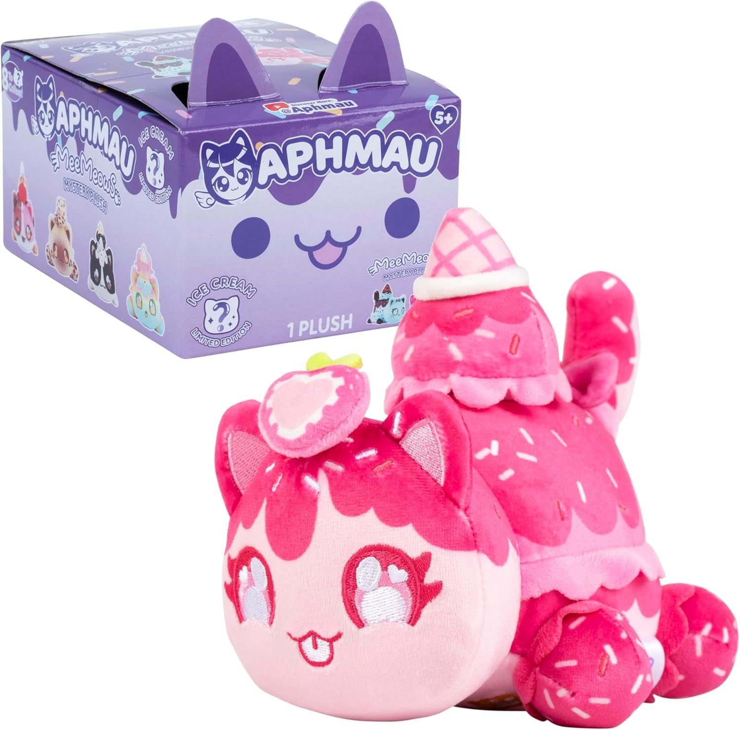 Aphmau - 15 Cm Mystery Meemeows Plush - Ice Cream Action figures Naty Shop
