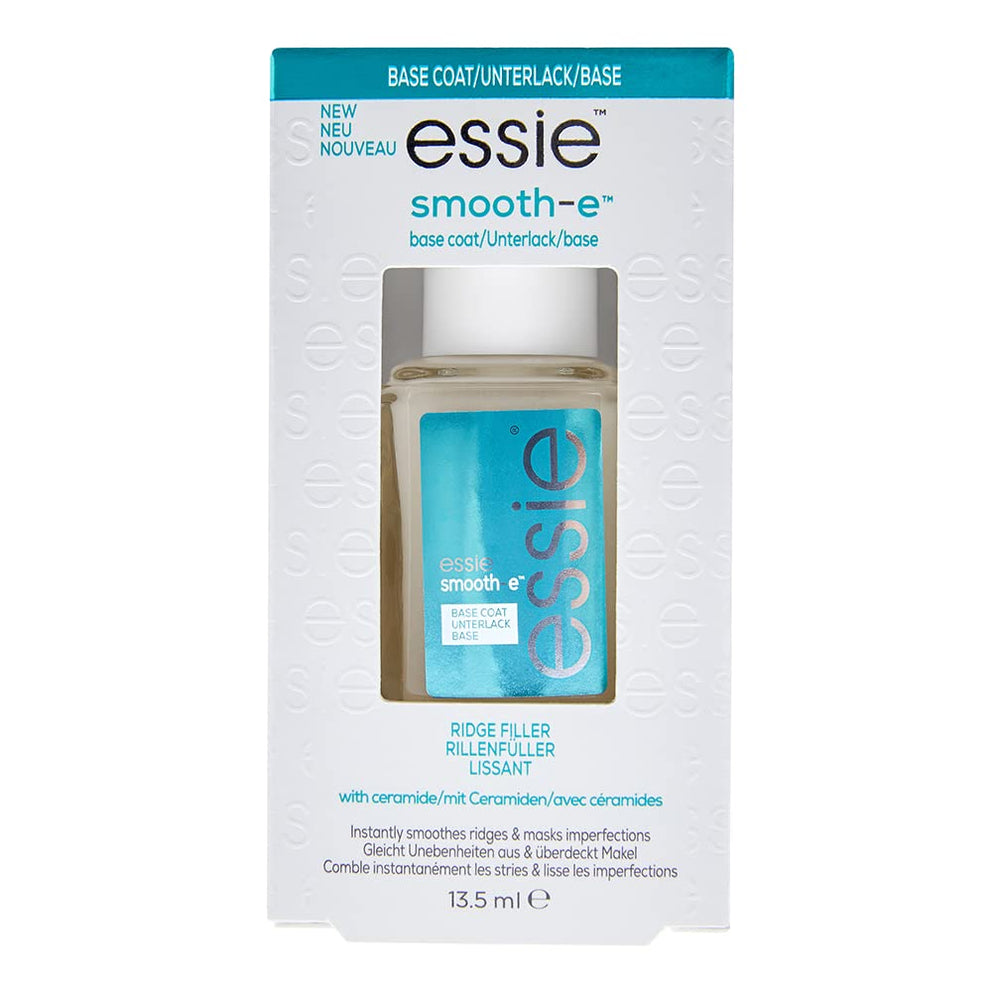 Essie smooth-e base coat con ceramidas, relleno de crestas y protección de uñas contra la decoloración, 13,5 ml