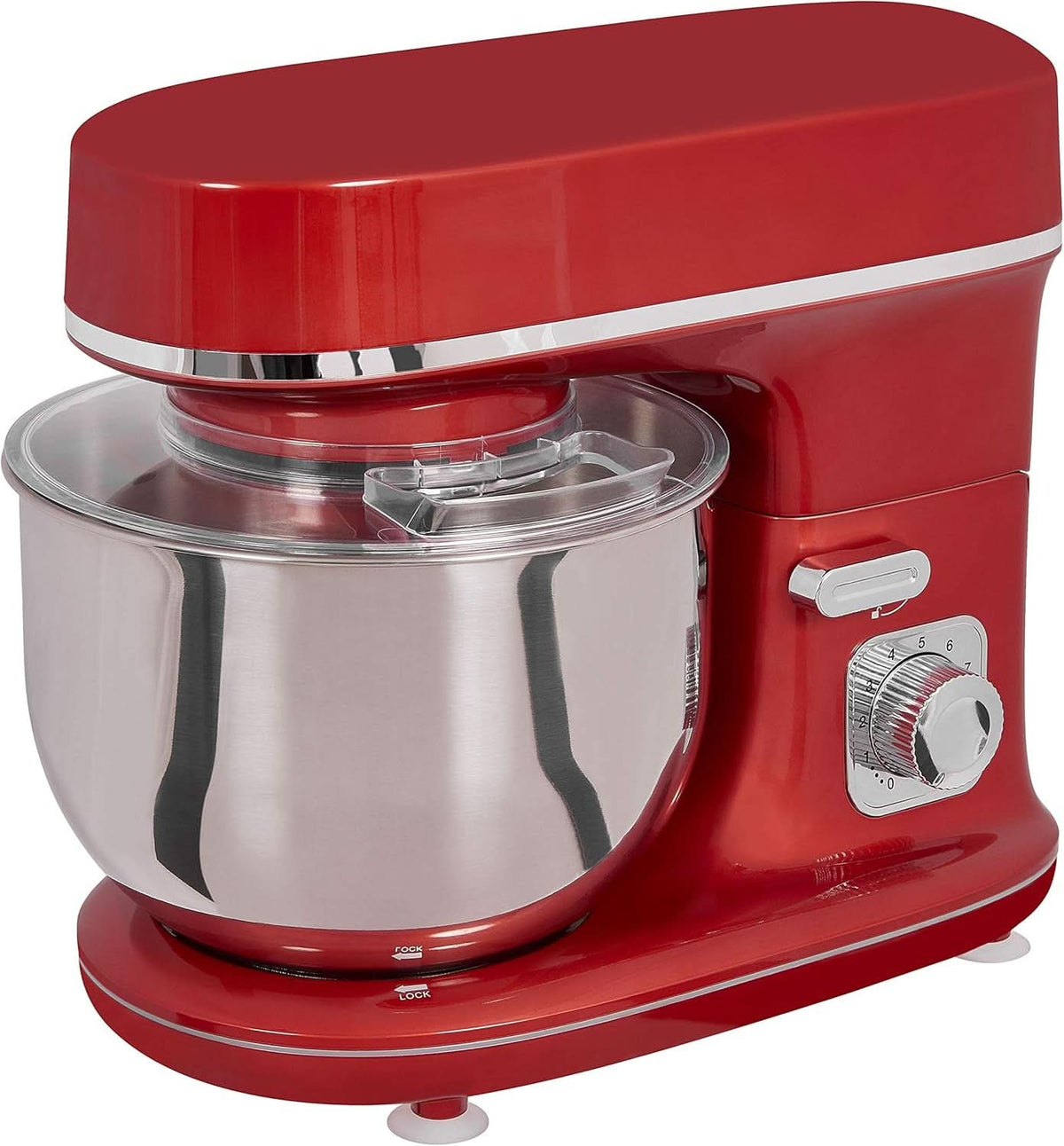 GUTFELS Küchenmaschine KM 8102 Roi | Máquina de cocina | 1200 vatios | Schneebesen | Rührhaken | arrodillado | 10 estupen | Podredumbre | 5 L Schüssel Madre e Hijo Naty Shop Rojo