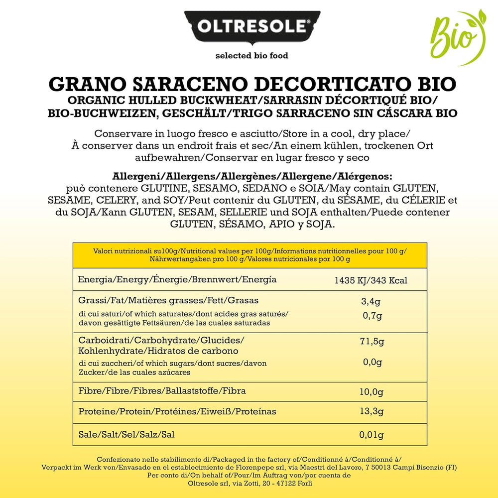 - Buchweizen geschält orgánico 5 kg - Getreide, nicht wärmebehandelt, aus biologischem Anbau, Paquete Conveniencia