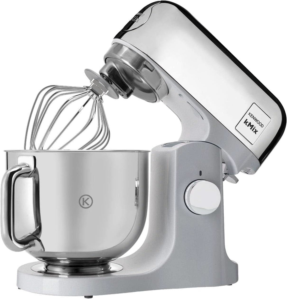 Kenwood Kmix Editions KMX760CH Küchenmaschine, 5 L Edelstahl Schüssel, Safe-Use-Sicherheitssystem, Metallgehäuse, 1000 Watt, Inkl. 3-Teiligem Patisserie-Set Und Spritzschutz, Chrom Madre e Hijo Naty Shop