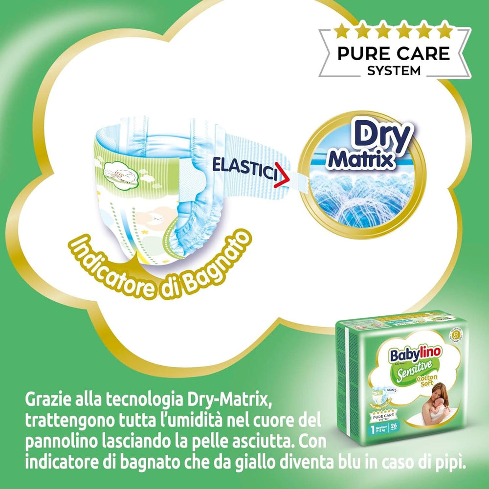 Babylino Sensitive, pañales delicados para niños, varias tallas Madre e Hijo Naty Shop