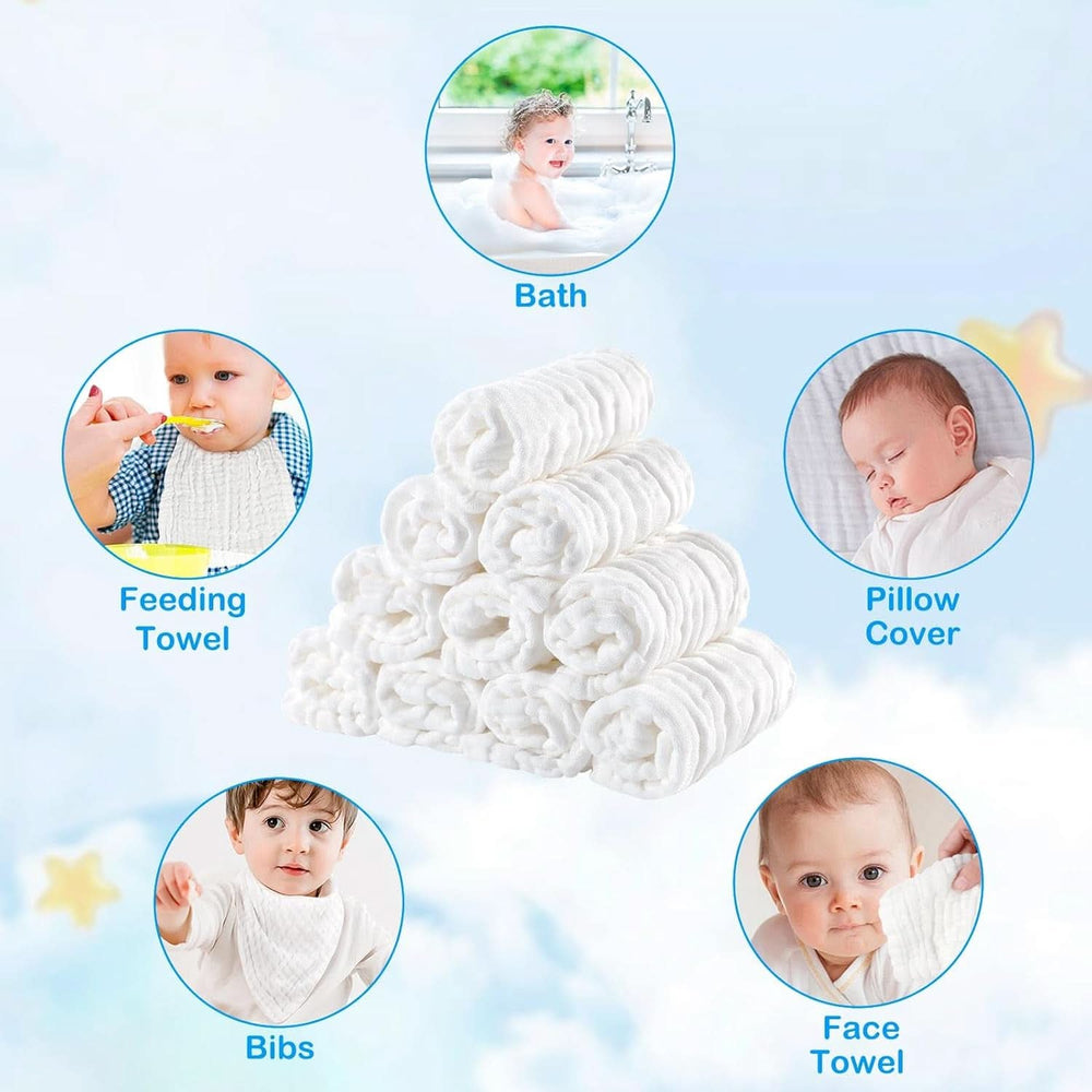 EXTSUD toallitas bebe, pack de 10 toallitas bebe muselina Madre e Niño Naty Shop