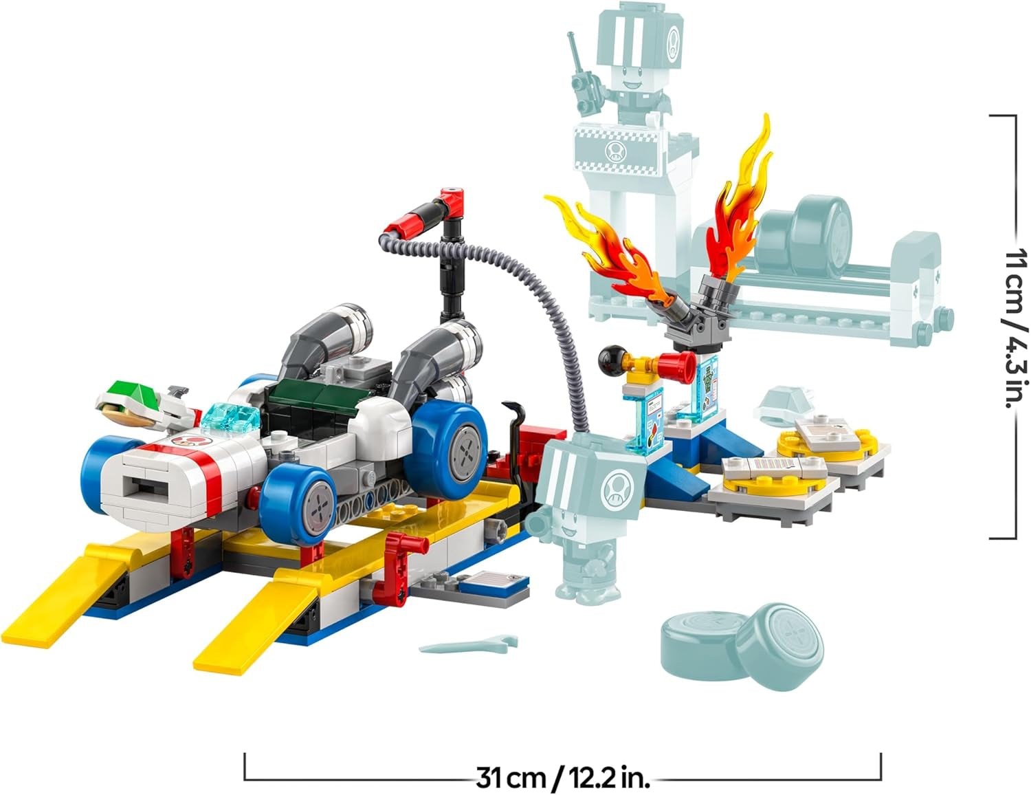 LEGO Super Mario: Mario Kart - Set de garaje de Toad, juguete mecánico de Nintendo con 2 figuras del personaje de Toad azul para juego independiente, regalo de cumpleaños para niños, niñas y jugadores a partir de 8 años 72035