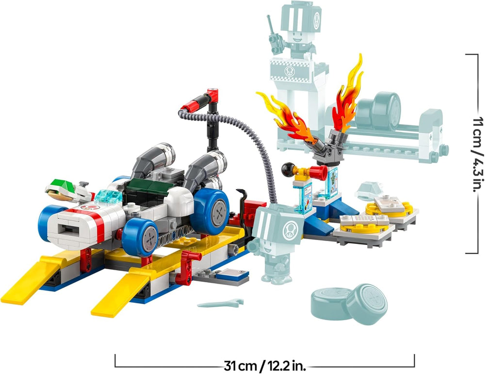 LEGO Super Mario: Mario Kart - Set de garaje de Toad, juguete mecánico de Nintendo con 2 figuras del personaje de Toad azul para juego independiente, regalo de cumpleaños para niños, niñas y jugadores a partir de 8 años 72035