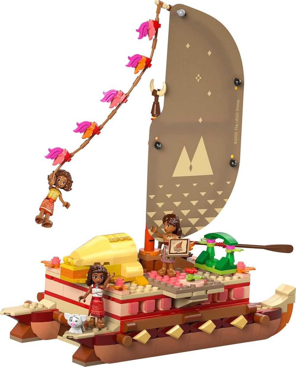 LEGO Ç€ Disney Moana 2: Balsa de aventuras de Moana - Barco de juguete con velas, cubierta extraíble, fogata y 3 minimuñecas, incluidas Loto y Moni - Regalo para niñas mayores de 6 años y fans - 43270 Juegos de construcción Beuche den LEGO-Store