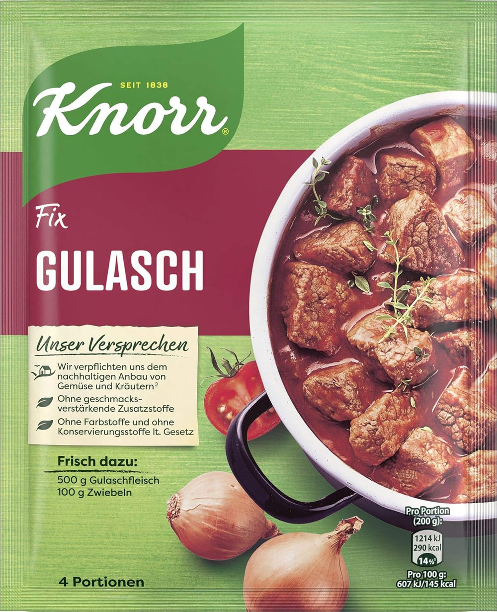 Knorr Fix Würzmischung Paprika-Gulasch für eine leckeres Fleischgericht mit natürliche Ingredient 4 Porciones
