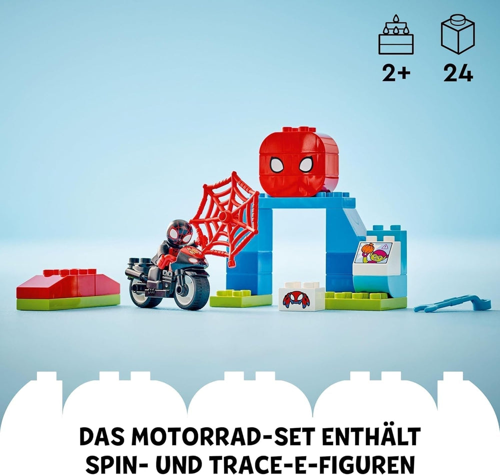 LEGO DUPLO Marvel Spins Motorcycle Adventure, set de juego de fantasía para la serie de televisión Spidey y sus súper amigos, juguete educativo para construir y reconstruir para niños a partir de 2 años 10424 Juegos de construcción Besuche den LEGO-Store
