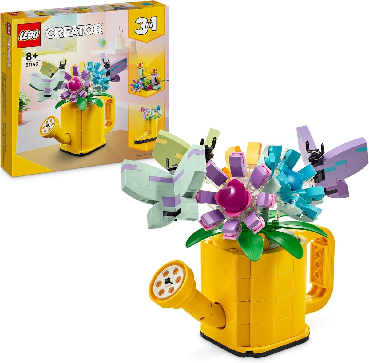 LEGO Creator Juego de aspersores de flores 3 en 1, decoración de habitaciones infantiles, construye un aspersor con ramo de flores, botas de goma o 2 pájaros de juguete, regalo creativo para niñas y niños de 8 años 31149 Juegos de construcción Besuche den LEGO-Store Single