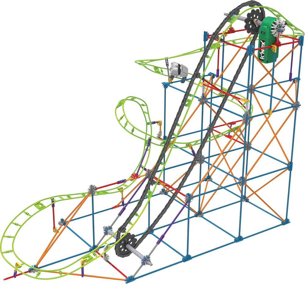 K'NEX 51438 Typhoon Frenzy Montaña rusa, modelo 2 en 1, juego de construcción colorido para niños y niñas, juguete de 19 pies, juego de construcción para niños de 640 piezas para niños a partir de 9 años