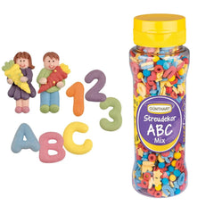 Günthart, 8 figuritas de azúcar para el inicio del cole y letras, 115 gramos Sprinkles Naty Shop