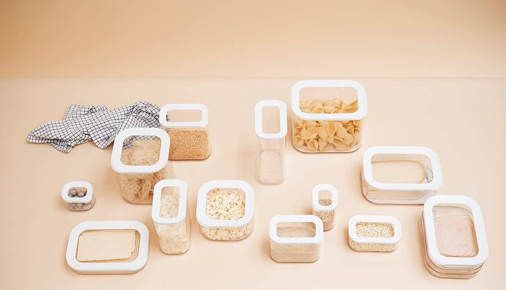 Mepal - Cutie de depozitare pentru frigider Modula XXL - Container pentru alimente cu capac - Organizator de bucătărie și cutie de depozitare din plastic - Organizator stivuibil și etanș pentru frigider - 4800 ml - Alb Cutii depozitare alimente Naty Shop