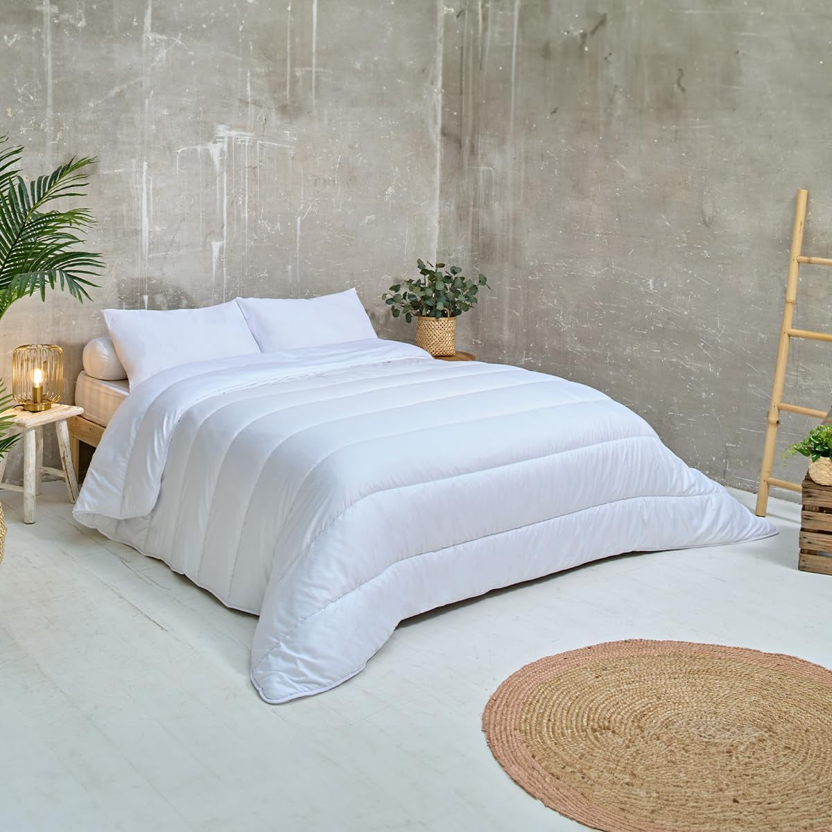 Bleu Câlin COUETTE MICROFIBRA KMF 45S, 240X260Cm, Poliester, Edredón, Manta, Blanco, Edredones y edredones de invierno Naty Shop 220 X 240 cm