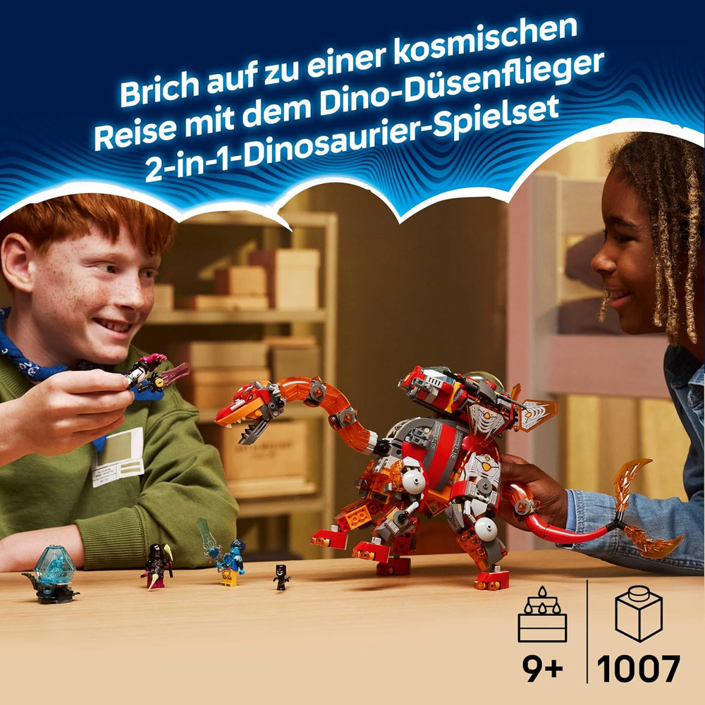 LEGO DREAMZzz 2en1 Dino-Düsenflieger - Dinosaurier Spielzeug verwandelbar in Stegosaurus - inkl. 4 Minifiguras y 2 Criaturas del Tesoro coleccionables - Regalo para niños a partir de 9 años - 71514