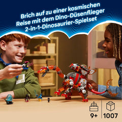 LEGO DREAMZzz 2en1 Dino-Düsenflieger - Dinosaurier Spielzeug verwandelbar in Stegosaurus - inkl. 4 Minifiguras y 2 Criaturas del Tesoro coleccionables - Regalo para niños a partir de 9 años - 71514