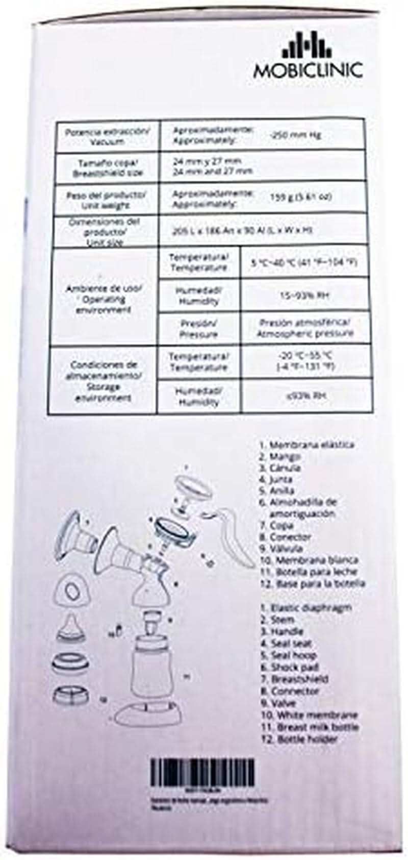Mobiclinic ®, Sacaleches manual, marca europea, mango ergonómico Accesorios Alimentación y Lactancia Tienda Bebe Naty