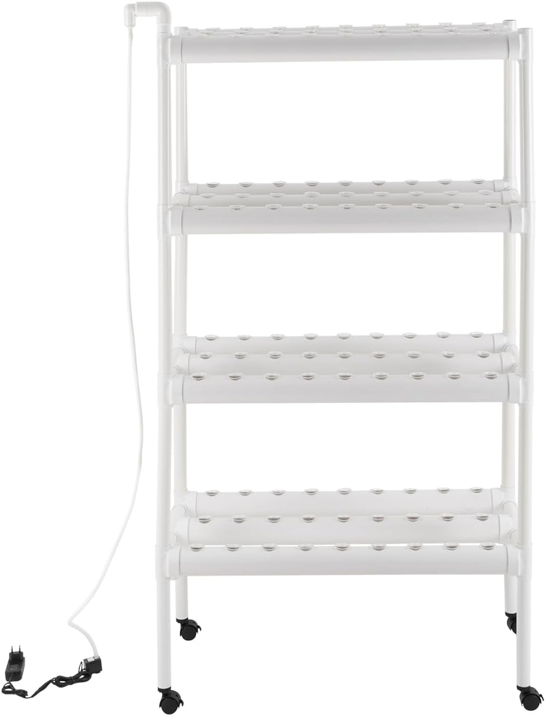 Kit de cultivo hidropónico con 108 lugares para plantar, 4 niveles con bomba de agua. Sistema hidropónico fabricado con tubos de PVC-U de calidad alimentaria para hortalizas de hogar, balcón, jardín y balcón.