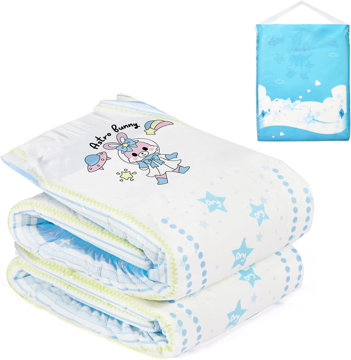 Pañales Estampados Para Adultos 5500-5800ml Paquete De 2, 3 Impresiones Surtido Aleatorio - Astro Babies (L)