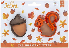 0255164 Set de 2 forme de biscuiți din plastic Bosco, setul ideal pentru decorațiuni din pastă de zahăr sau pastă de gumă, Fabricate în Italia, design original. Pachet de 2.