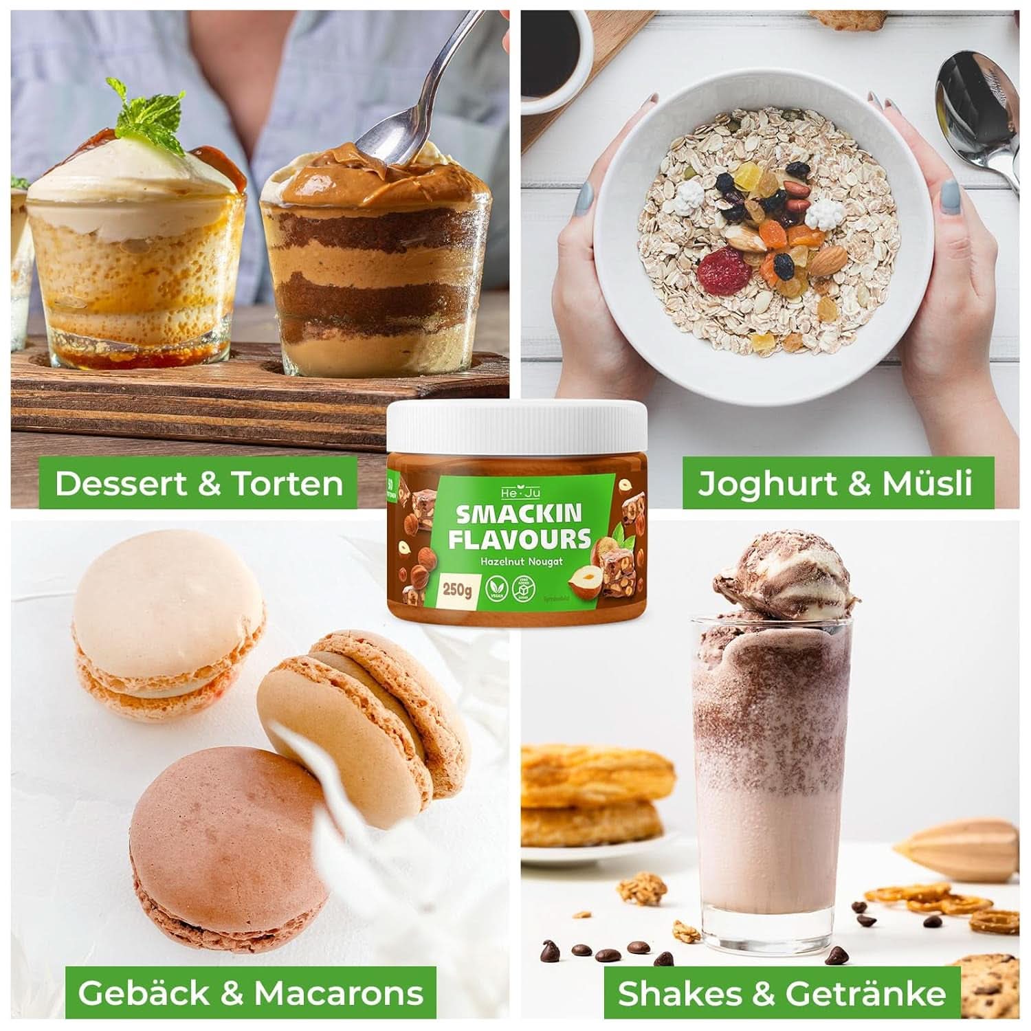 He-Ju Polvo con sabor a pan de jengibre y avellanas, 250 gramos Naty Shop Flavors