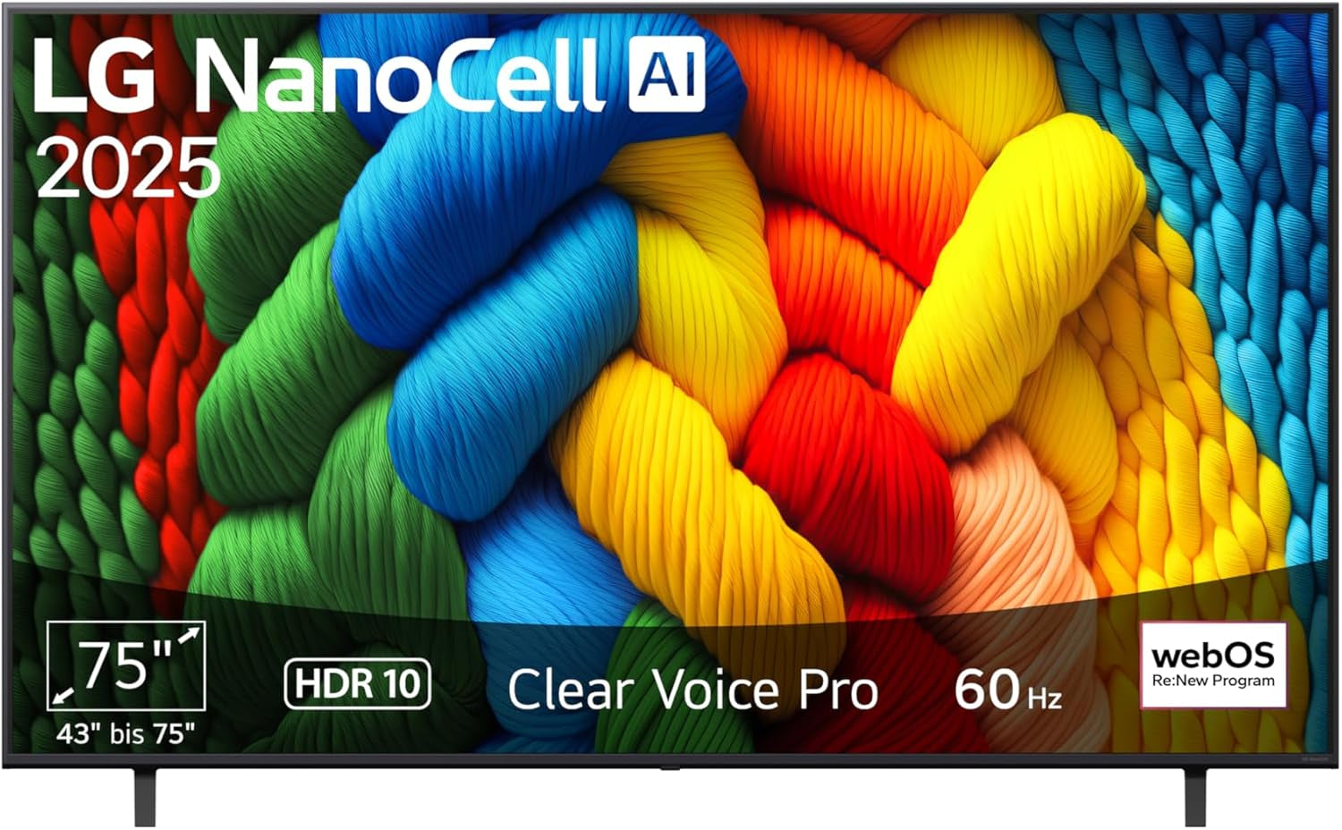 Televizor LG 43NANO80A6B, 43 inch (109 cm), 4K NanoCell AI TV (procesor α7 Gen8 4K AI, webOS 25, 60Hz) [Anul modelului 2025]