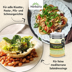 Herbaria Trüffelglück bio 110g M-Dose - Fertiges Bio-Pilz- & Trufflegewürz für intensiv-köstliche Gerichte - mit erlesenen Ingrediente - in nachhaltiger Aromaschutz-Dose