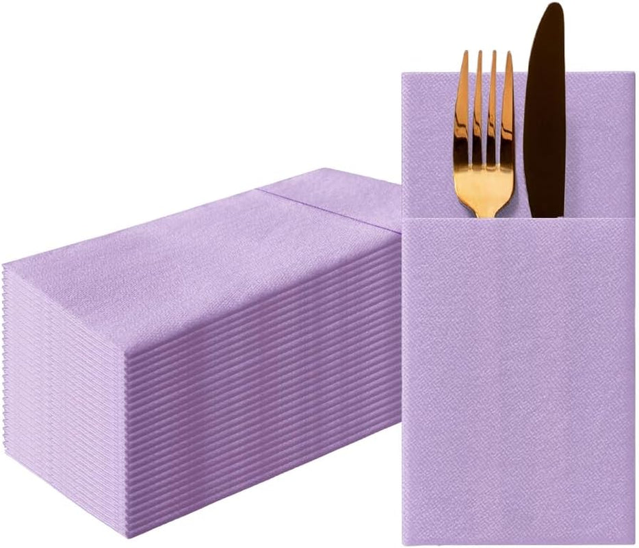 PAW - Șervețele pentru tacâmuri Airlaid - Fabric-like (1/8 fold) | 25 bucăți | Ideal pentru nuntă, botez, comuniune, aniversare | Saci de șervețele pentru tacâmuri | Bej