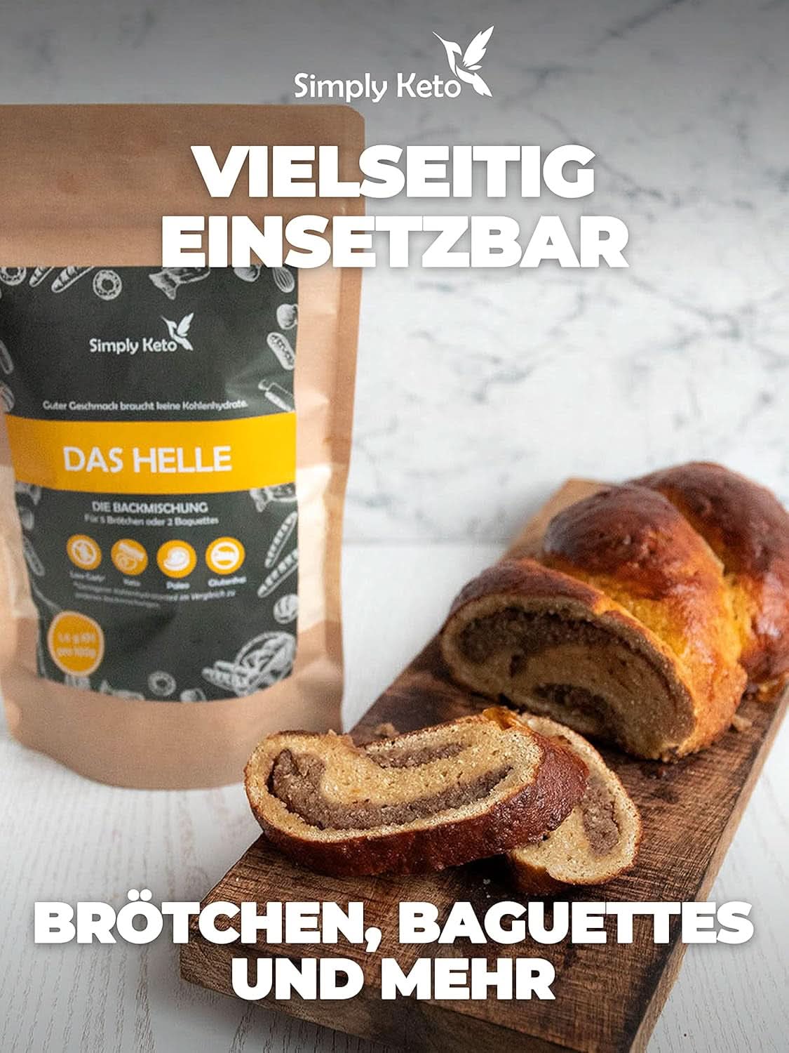 Simply Keto The Light Lower Carb* Pan, Mezcla para pan sin gluten, 260 gramos Cocina Naty Shop