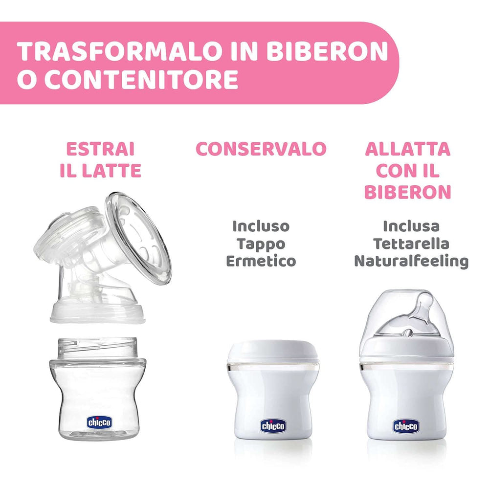 Chicco Sacaleches eléctrico con fases de estimulación y extracción, 10 niveles de intensidad, cómodo y rápido, forma ergonómica, con tetina inclinada y tapón hermético, blanco, 150 ml Accesorios Alimentación y Lactancia Bebe Naty Shop