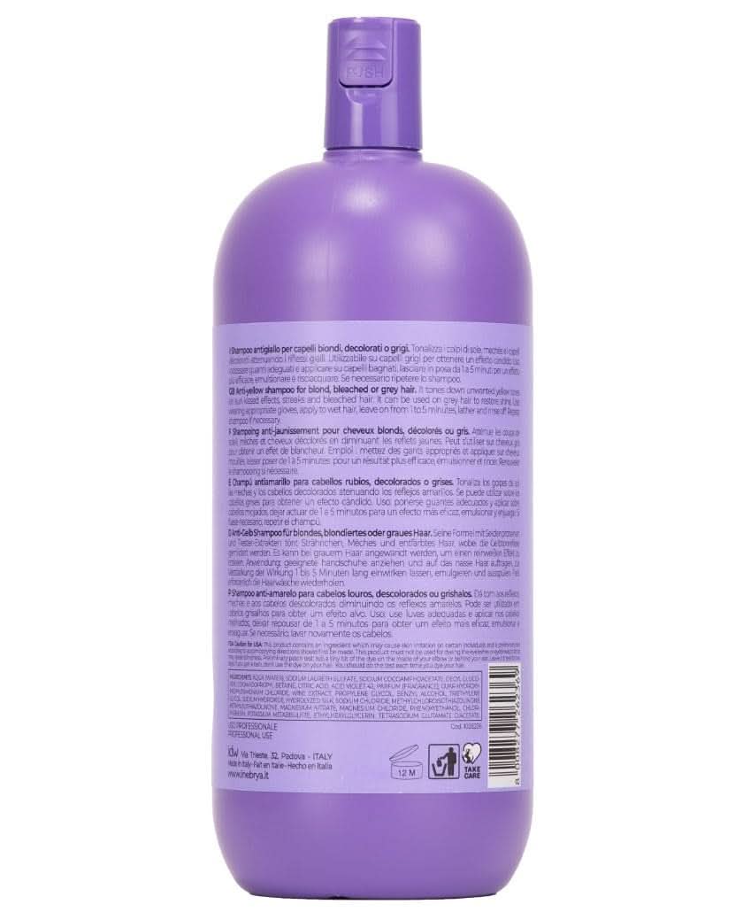 Inebrya BLONDesse Champú No-Yellow, 1000 ml Ducha y baño Naty Shop