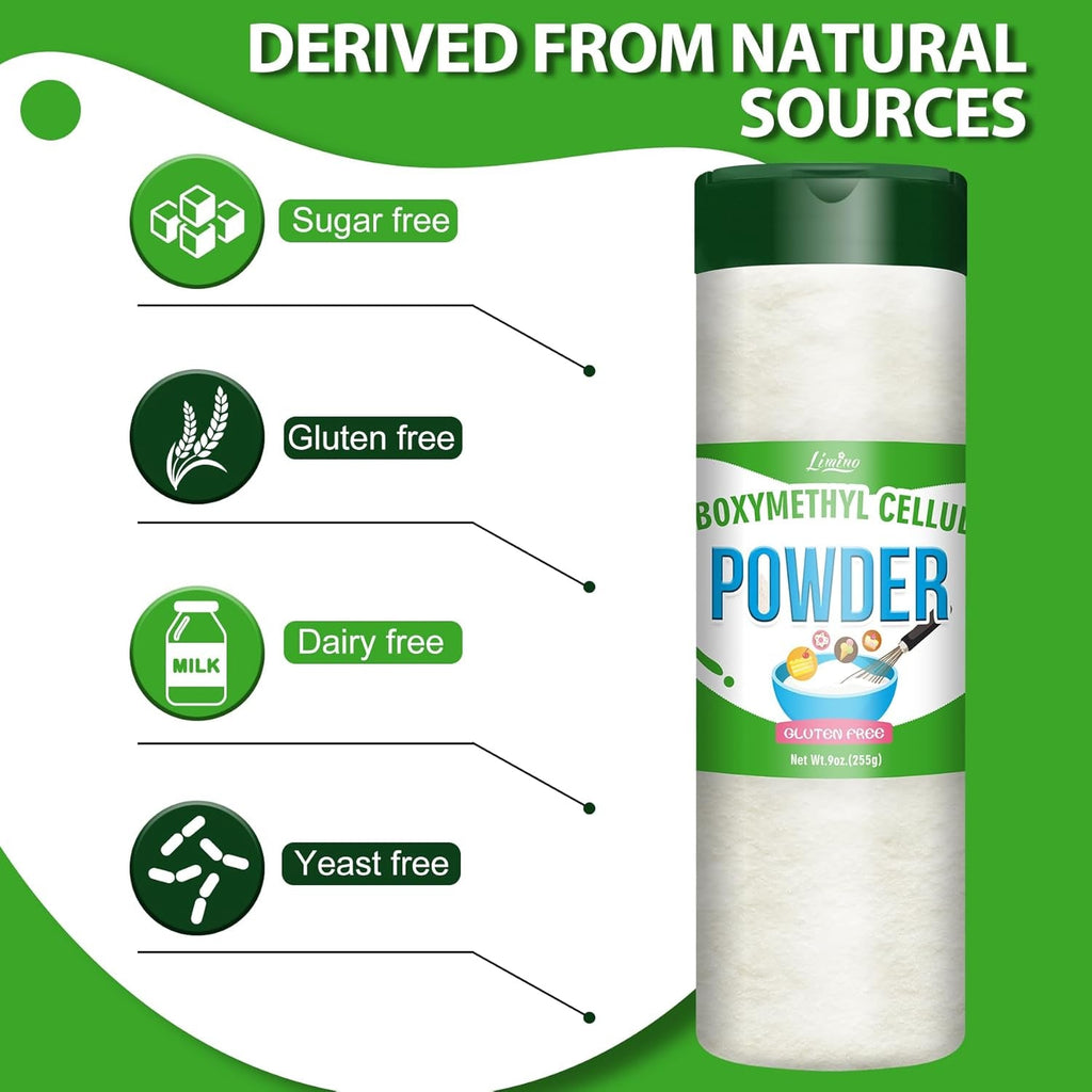 CMC pulbere 255g - 100% pulbere pură CMC, agent de îngroșare alimentar, stabilizator pentru înghețată, pulbere Tylo pentru fondant, prăjituri, înghețată, produse congelate, dulciuri, iaurt, pastă de gumă Pasta de zahar Naty Shop