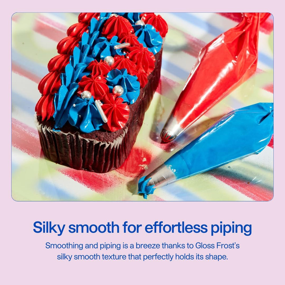 Colour Mill White Buttercream Gloss Frost, Cremă de unt albă în stil meringue elvețian, Vanilie cremoasă, Perfectă pentru glazurare, pipetare și umplere - 1 L Pasta de zahar Naty Shop