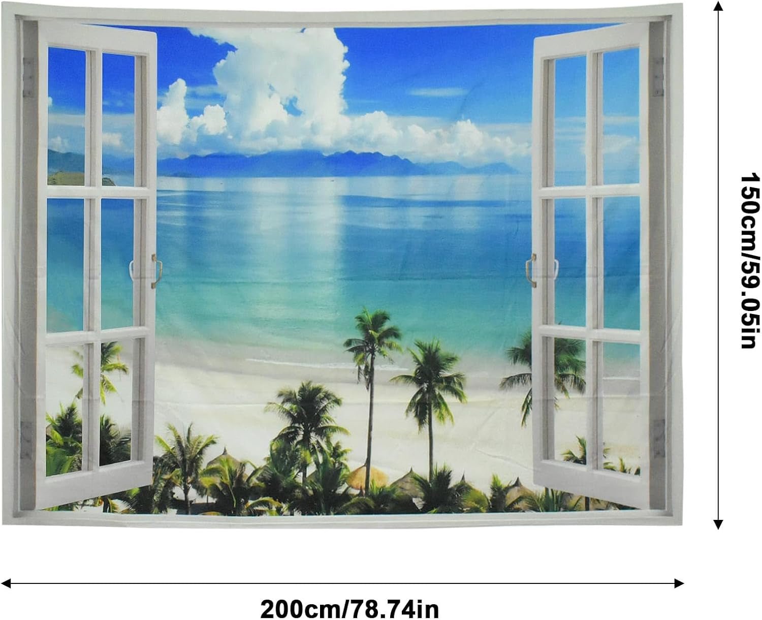 Covor tapiserie fereastra estetic poliester mare plaja Casa - Accesorii si Decoratiuni Naty Shop