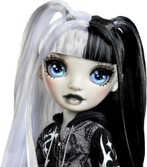 Noaptea fetelor Rainbow High Shadow High – Heather Grayson – Păpușă la modă de 28 cm în nuanțe de gri, păr și ținută alb-negru cu accesorii și pieptene – Pentru colecționari și copii cu vârsta de 6 ani și peste