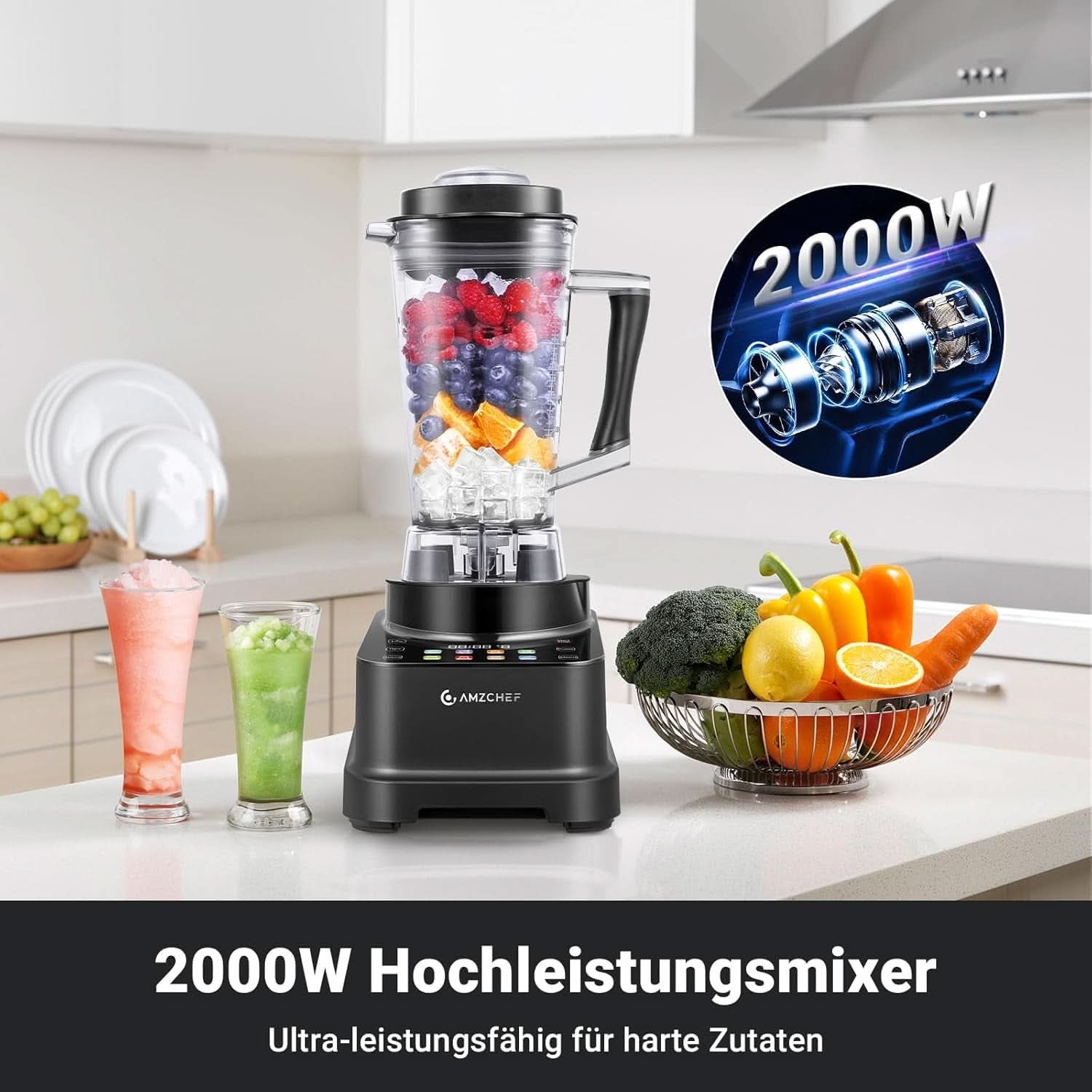 Blender AMZCHEF, 8 meniuri inteligente și 10 viteze, ecran tactil LCD Bucatarie Naty Shop