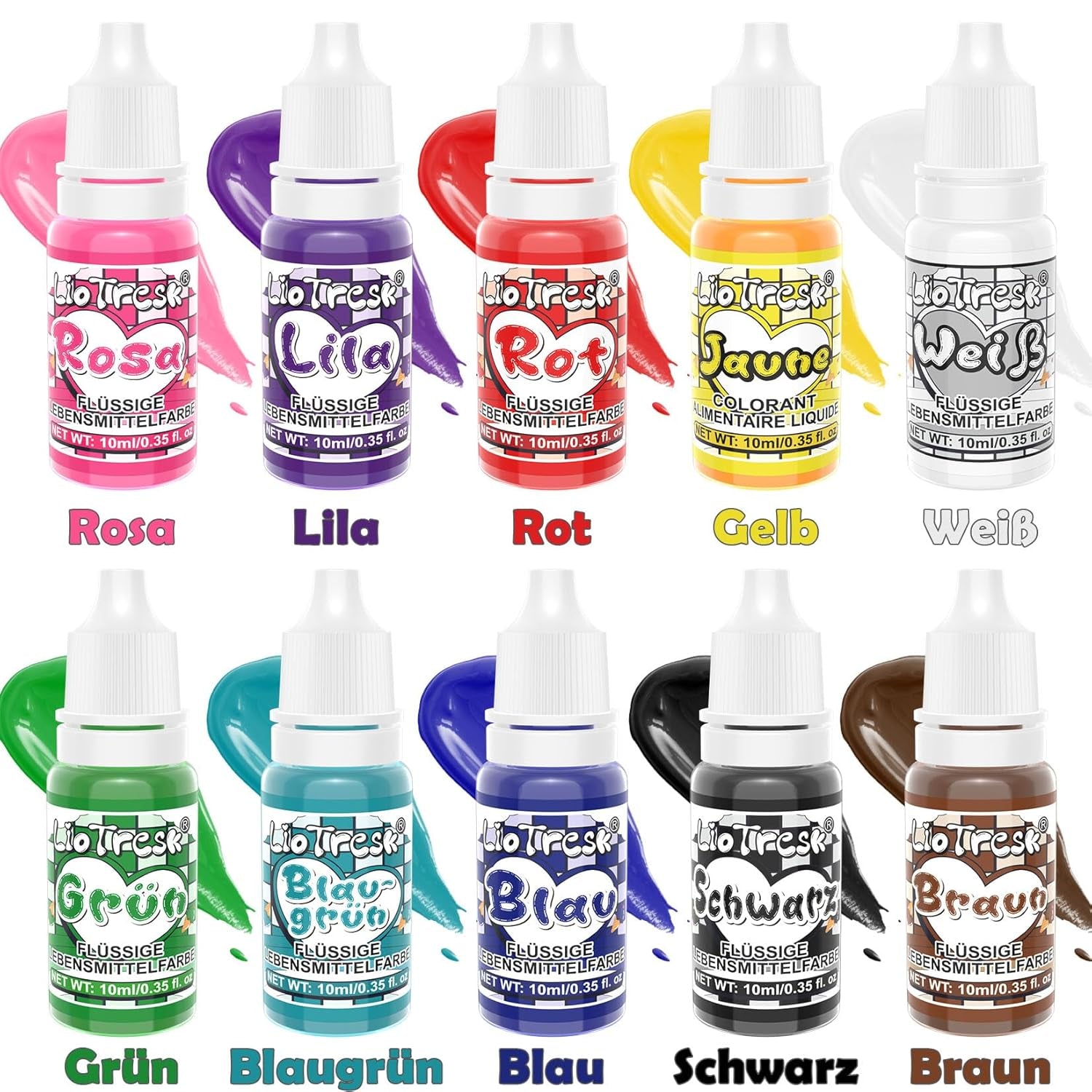 Set 10 coloranti alimentari, lichizi, 10 x 10 ml Naty Shop