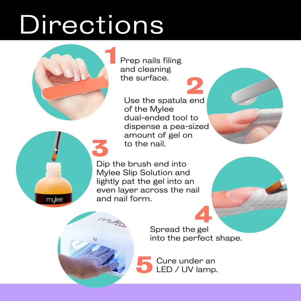 Mylee Magic Extender Gel Tool Mit Zwei Enden – 2 in 1 Pinsel & Spachtel Für UV/ LED Nagelkunst, Nagelspitzen & Für Extensions