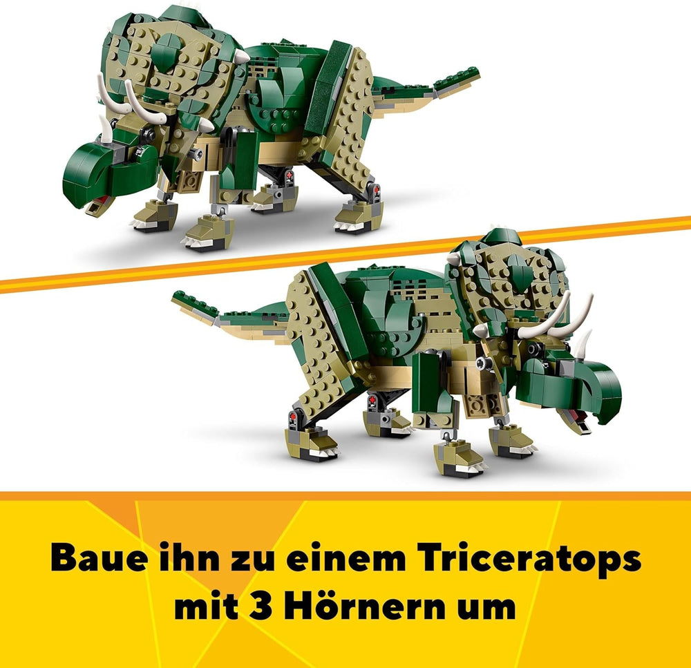 LEGO Creator T.Rex, Dino Triceratops o Pterodáctilo Transformable 3 en 1, Modelo de Dinosaurio Móvil para Niños, Regalo para Niños y Niñas 31151 Juegos de Construcción Besuche den LEGO-Store