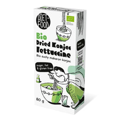 Fettuccine Konjac Shirataki Bio 80g - Bajo en calorías y carbohidratos, sin gluten, bajo en carbohidratos, apto para dietas cetogénicas, con harina de tapioca