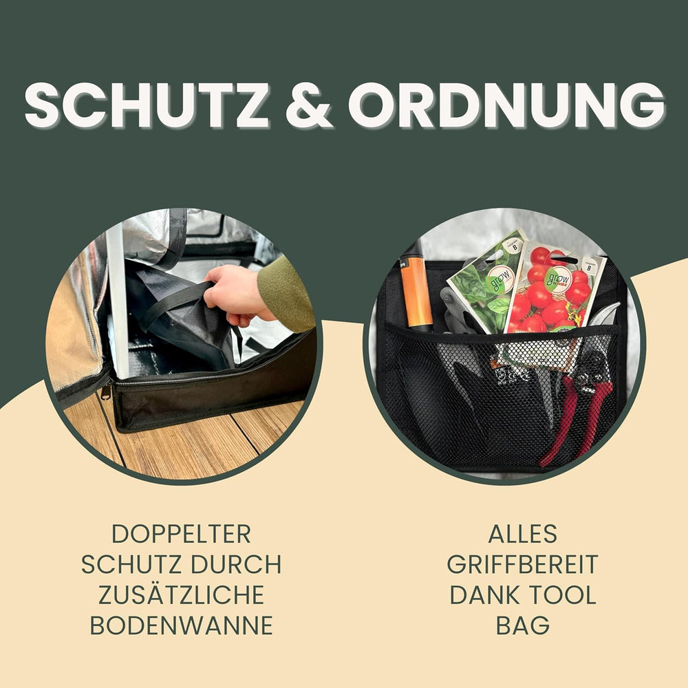 Tienda de cultivo de 40x40x160 cm con sistema de gestión de cables, ventana de visualización, marco de metal, tela 1680D, bolsa de accesorios de cultivo - Caja de cultivo interior - El mejor invernadero de propagación de plantas