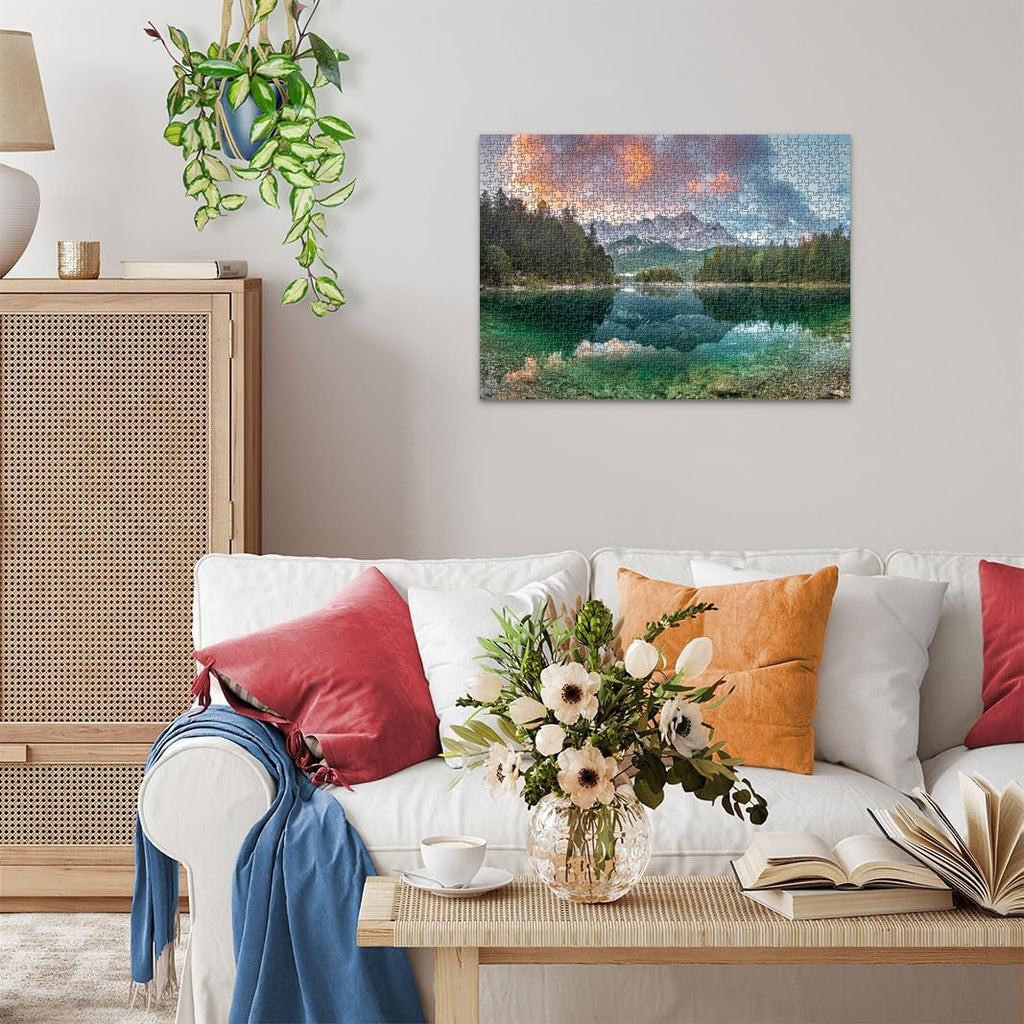 Ravensburger Puzzle 12000358 1000 piese - Zugspitze Am Eibsee - Puzzle pentru adulți și copii de la 14 ani, Puzzle cu motiv de peisaj, [Exclusiv la Amazon] Puzzle Naty Shop