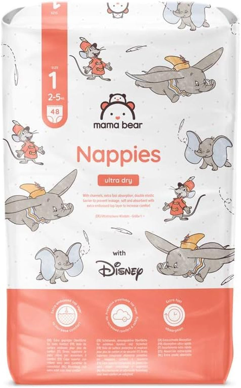 Marca Amazon: Mama Bear Disney Pañales ultra secos, tamaño 3 (4-9 kg) - Caja mensual, blanco, 172 unidades (2 paquetes de 86)