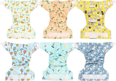 Littles and Bloomz Pañal reutilizable FLV2-0602, cierre de gancho y bucle estándar, 6 pañales