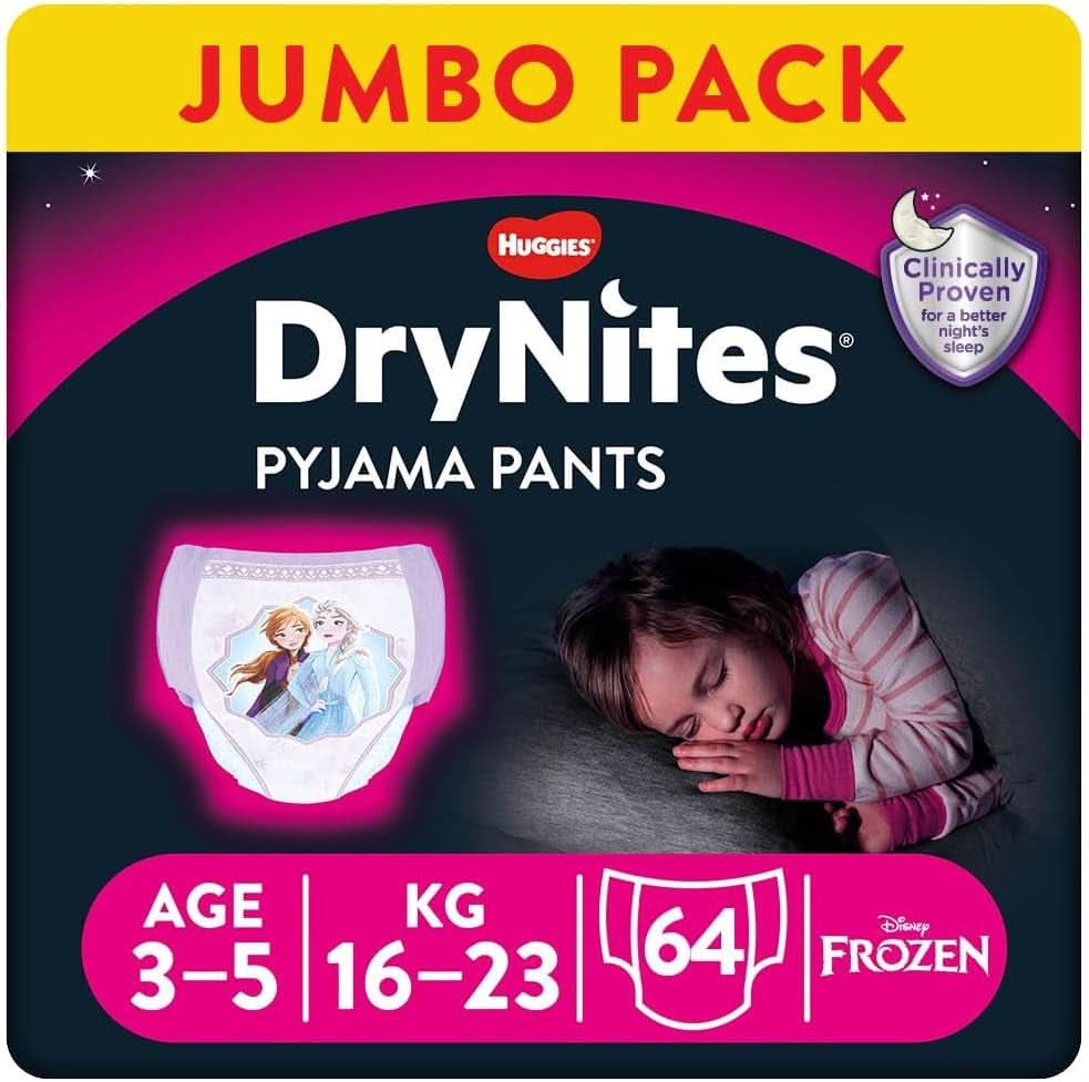 Huggies Drynites Scutece de noapte foarte absorbante pentru fete Mama si Copilul Naty Shop 3-5 Jahre (64 Stück) 64 Stück