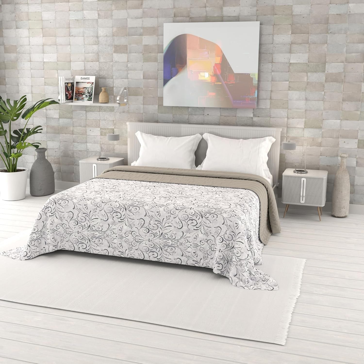 Colcha De Verano Estampada Fantasía, Relleno De Poliéster, Pétalos, 260X270Cm